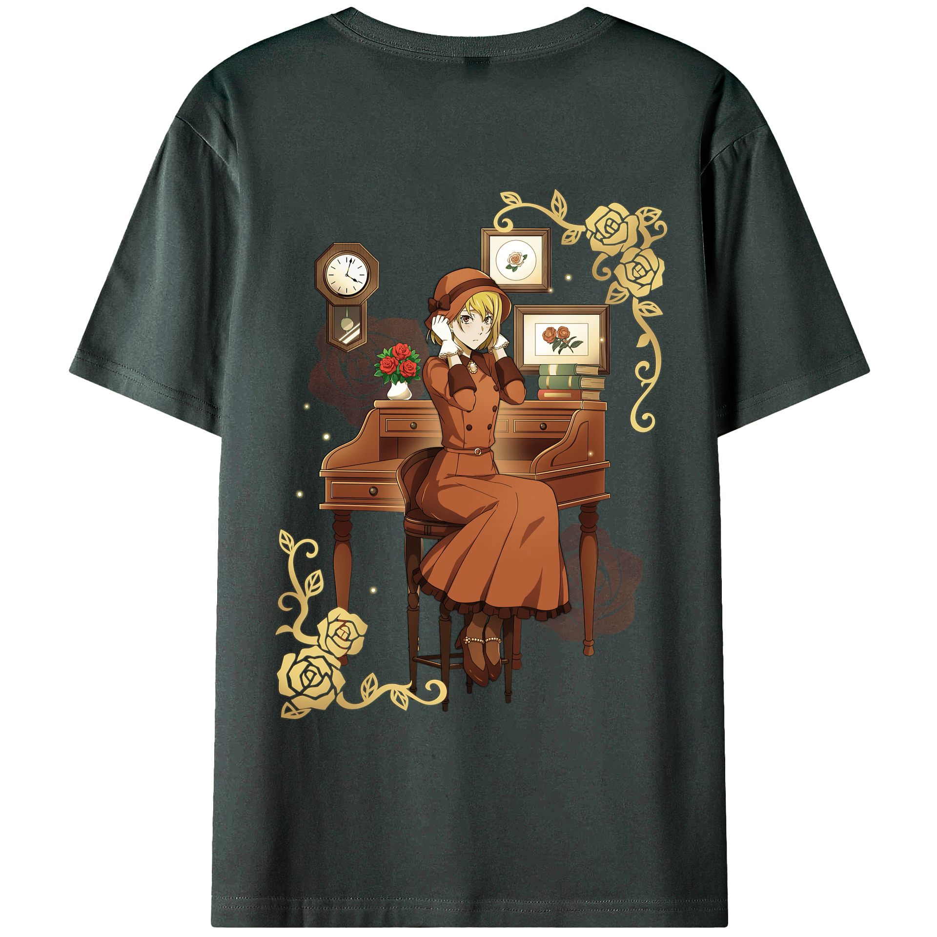（画像用） 文豪ストレイドッグス Bungo Stray Dogs 綿100％ メンズ半袖Tシャツ（バックプリント） 通気性